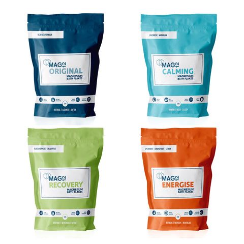 Magnesium Bath Flakes Bundle | Original, Calming, Recovery & Energise