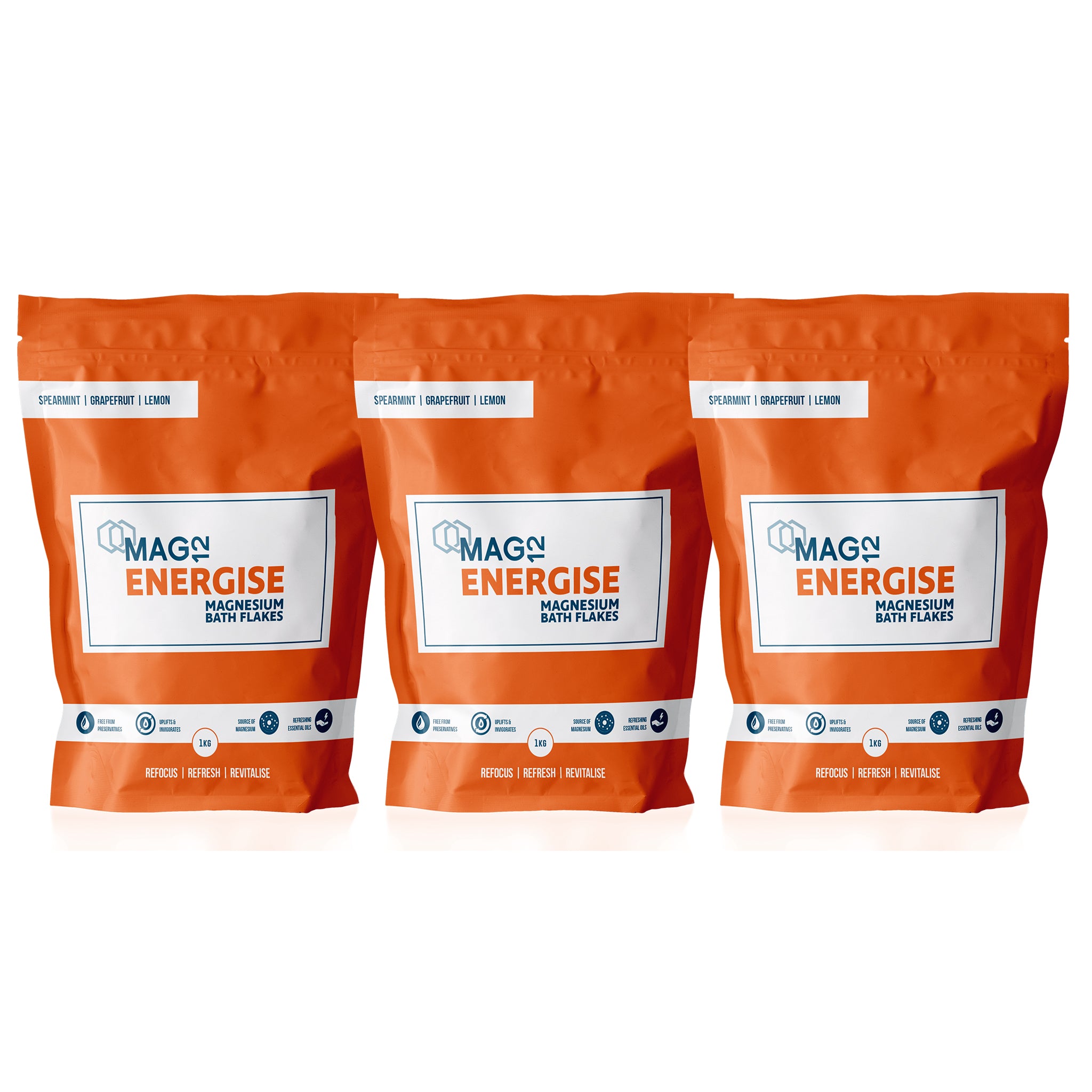 Energise Magnesium Bath Flakes Bundle (3 x 1kg)